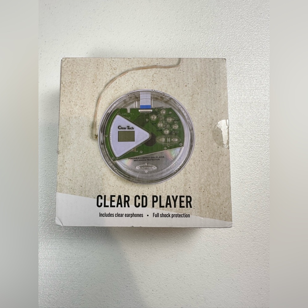 Cleartech Clear Cd Compact Disc Portable CD Player with Headphones New Sealed